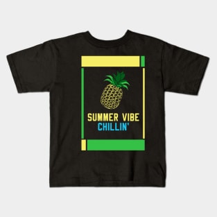 pineapple at sea  summer vibe chillin Kids T-Shirt